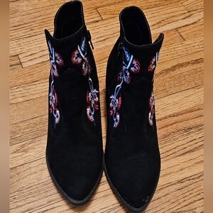 Champs Blue floral ankle boots
